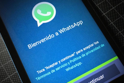 Mensaje de bienvenida a la aplicación de mensajería móvil Whatsapp.-
