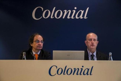 El consejero delegado de Colonial, Pere Viñolas (izq.), y el presidente, Juan José Brugera (dcha.).-JOAN PUIG (ARCHIVO)