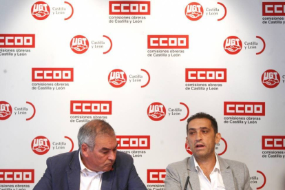 Los secretarios de Acción Sindical de UGT y CCOO, Evelio Angulo y Vicente Andrés,-Ical