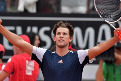 Dominic Thiem celebra su éxito en Roma.-