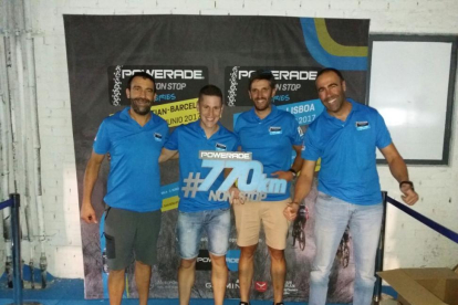 El equipo de cuatro sorianos desplazado a la Powerade Madrid-Lisboa MTB Nonstop.-CEDIDA