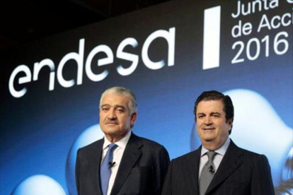 José Damián Bogas y Borja de Prado, consejero delegado y presidente de Endesa, el pasado mes de abril.-REUTERS / ANDREA COMAS