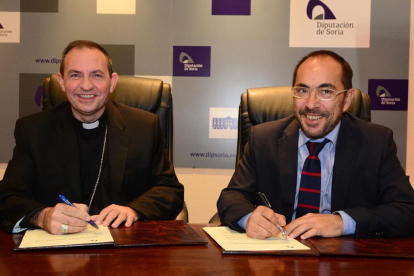 El obispo y el presidente de la Diputación-A. Martínez