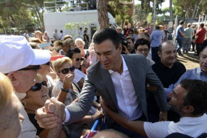 Pedro Sánchez, al llegar al acto central del PSC.-MÓNICA TUDELA