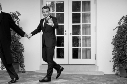Encuentro entre Donald Trump y Emmanuel Macron en la Casa Blanca. / BRENDAN SMIALOWSKI (AFP)