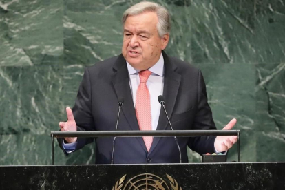 Antonio Guterres, secretario general de la ONU, se dirige a la Asamblea General, el 25 de septiembre del 2018-AFP / JOHN MOORE