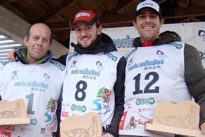Julián Antonio Salas, Javier Ruiz y Javier Alemanno en el podio final de la Soria Unlimited. / Soria Unlimited-