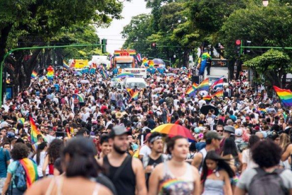 Marcha por el Orgullo Gay en Costa Rica.-AFP