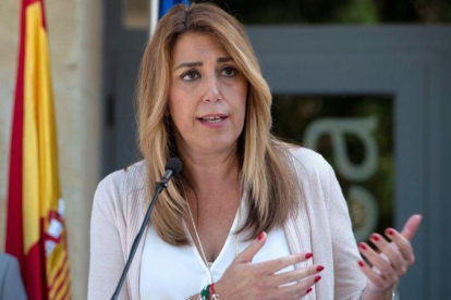La presidenta de la Junta de Andalucía, Susana Díaz, durante un acto este domingo en Jaén.-JOSÉ MANUEL PEDROSA (EFE)