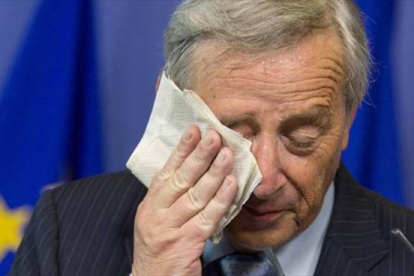 Jean-Claude Juncker, durante una conferencia de prensa en Bruselas.-AFP