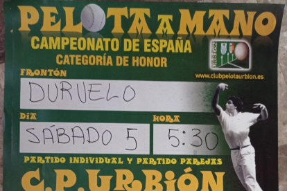 Cartel anunciador de la velada de pelota en Duruelo. HDS