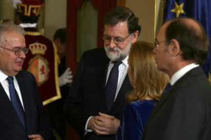 Mariano Rajoy, durante el aniversario de la Constitución, el miércoles en el Congreso.-DAVID CASTRO