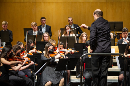 Concierto de la Joven Orquesta Sinfónica de Soria este lunes en el Palacio de la Audiencia. MARIO TEJEDOR