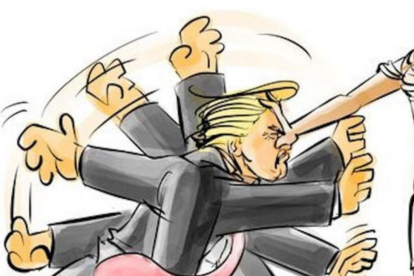 Viñeta sobre el veto de Trump.-
