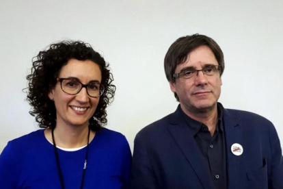 Carles Puigdemont y Marta Rovira se han reunido en Bruselas.-EL PERIÓDICO