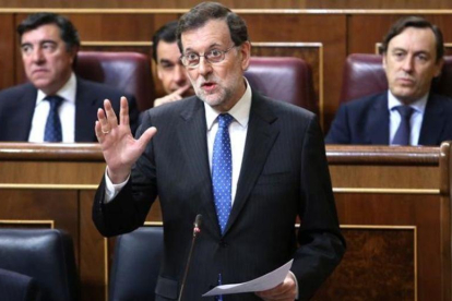 Mariano Rajoy, durante la sesión de control al Gobierno en el Congreso.-JUAN MANUEL PRATS