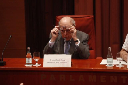 Jordi Pujol, durante su comparecencia en la comisión de investigación del Parlament.-