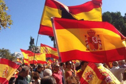 Manifestación unionista en Palma de Mallorca, este sábado.-EUROPA PRESS