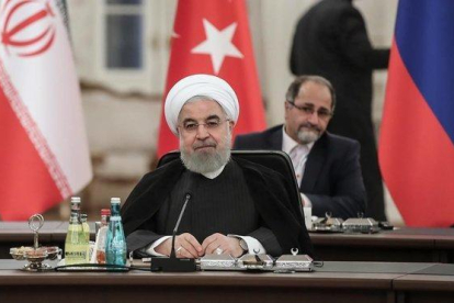El presidente iraní, Hasán Rohaníl, el pasado 16 de septiembre en Ankara.-