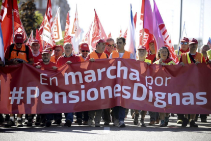Protesta de pensionistas en Zamora, el pasado octubre.-NACHO GALLEGO (EFE)