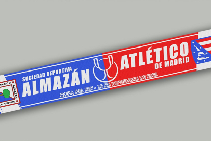 Bufanda conmemorativa del Almazán-Atlético de Madrid. SD ALMAZÁN