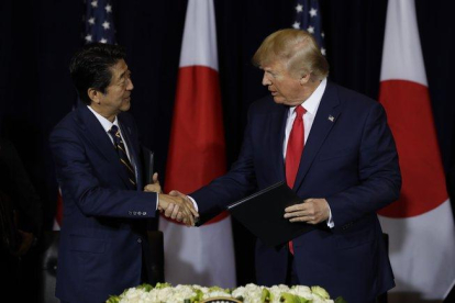 Trump ha promovido el acuerdo como una forma de reducir el déficit comercial masivo de su país con Japón.-AP