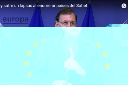 Mariano Rajoy se queda en blanco en rueda de prensa mientras nombraba los cinco paises del Sahel.-/ EUROPA PRESS
