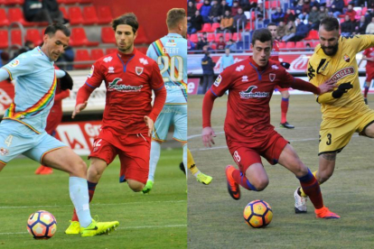 Kike Sola y Jairo Morillas son ahora las dos referencias del Numancia en la punta del ataque tras la lesión de Manu del Moral.-María Ferrer