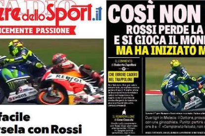 Detalle de la edición digital de 'Corriere dello Sport' y portada de 'La Gazetta'.-