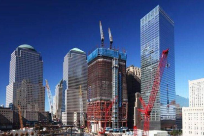 Construcción del edificio One World Trade Center, en la zona cero.-