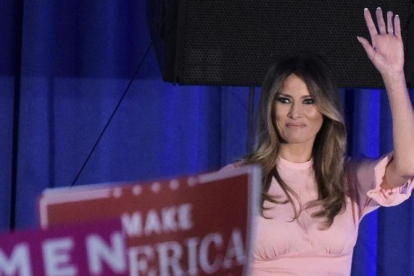 Melania Trump en el acto electoral en Berwyn, Pensilvania.-AFP / MANDEL NGAN