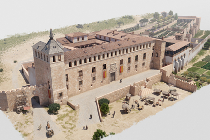 Reconstrucción virtual del Palacio de Berlanga a finales del siglo XVI. -ASOCIACIÓN AMIGOS DE BERLANGA