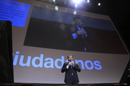 El presidente de Ciudadanos, Albert Rivera, durante el acto de presentación en Madrid del segundo gran eje del programa económico de Ciudadanos.-Foto: ZIPI / EFE