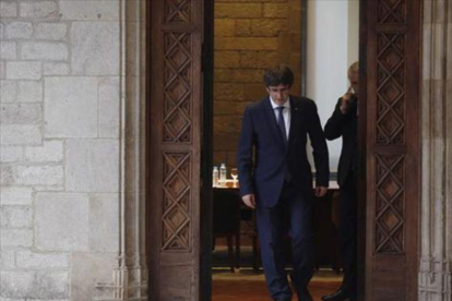 Carles Puigdemont, en el Palau de la Generalitat.-JULIO CARBÓ