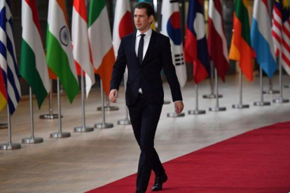 El canciller austriaco, Sebastian Kurz, el pasado 19 de octubre en la cumbre Europa-Asia celebrada en Bruselas.-AFP / BEN STANSALL