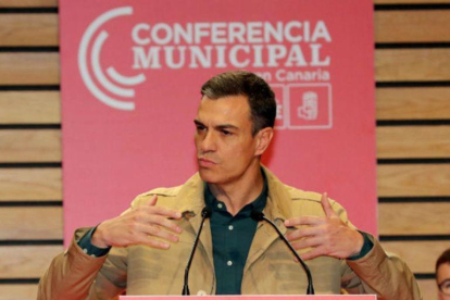 Pedro Sánchez, en Las Palmas.-EFE / ELVIRA URQUIJO
