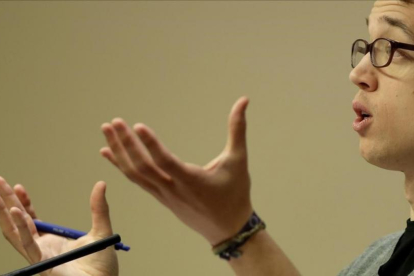 Íñigo Errejón e Irene Montero, entran a la Junta de Portavoces del Congreso.-JOSE LUIS ROCA