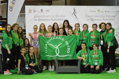 Integrantes del C.G. Duero presentes en el Campeonato de España de Gimnasia Aeróbica celebrado en Guadalajara.-D.S.