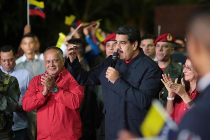 Maduro, durante una alocución tras conocerse los resultados de las elecciones regionales.-EFE
