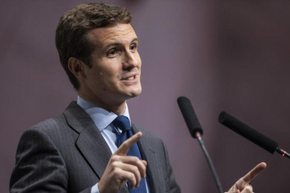 El presidente del PP, Pablo Casado.-MIGUEL LORENZO