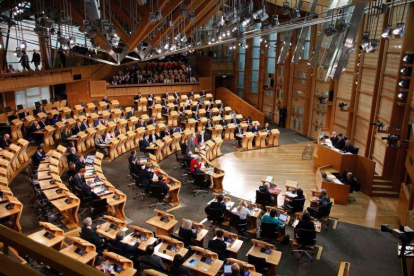Votación sobre la ley activación del 'brexit' en el parlamento de Escocia.-ANDREW COWAN / AFP