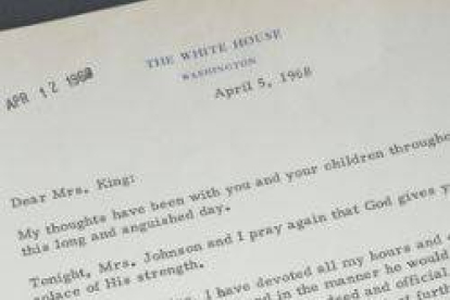 Carta del presidente Lyndon Johnson a la viuda de Luther King.-Foto: HANDOUT / REUTERS