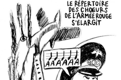 Caricatura de 'Charlie Hebdo' sobre el accidente del avión ruso.-