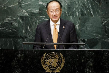 El presidente del Banco Mundial, Jim Yong Kim, durante una intervención en la ONU.-EFE / JUSTIN LANE