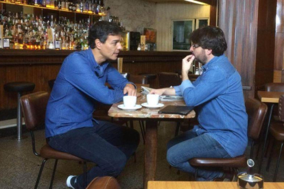 Pedro Sánchez y Jordi Évole, durante la entrevista de este domingo.-LA SEXTA