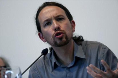 Pablo Iglesias, en la presentación del consejo internacional de economía de Podemos, el pasado miércoles, en Madrid.-DAVID CASTRO