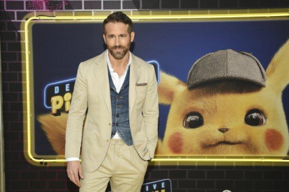 Ryan Reynolds, en la presentación de Pokemon: Detective Pikachu, en Times Square, la semana pasada-INVISION