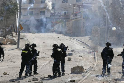Soldados israelís en los enfrentamientos en Jeruselén Este contra palestinos-REUTERS