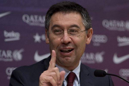 Josep Maria Bartomeu, presidente del Barça, en conferencia de prensa.-Foto: JORDI COTRINA