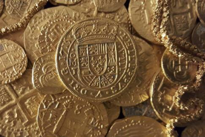Algunas de las monedas del tesoro encontrado por la familia Schmitt, en Florida.-Foto: REUTERS / 1715 FLEET QUEENS JEWELS LLC